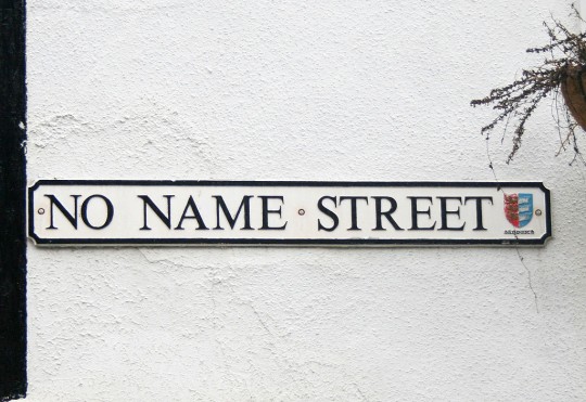 No Name Street sign