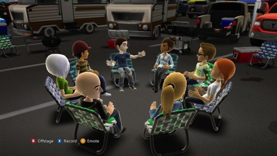 A virtual meeting organised using Microsoft's Avatar Kinect